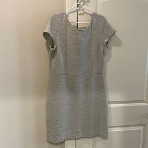 Gray herringbone short sleeve dress